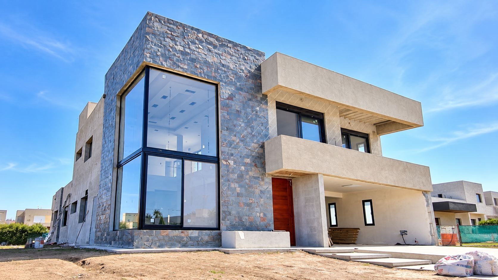 Obra con aberturas de aluminio Lamark en Pueblo Esther